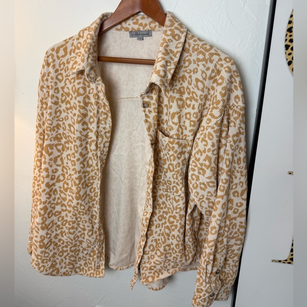 Wishlist Corduroy Leopard Shacket – Size S/M
